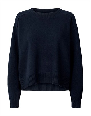 Dalani Pure Wool Boxy Strik - Navy